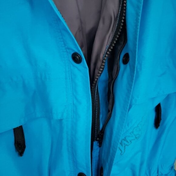 Vintage JanSport 80s 90s blue ski hiking rain windbreaker nylon jacket - Picture 8 of 14